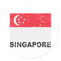 Singapore Vintage Flag stickers by allworldtees Singapore Vintage Flag stickers