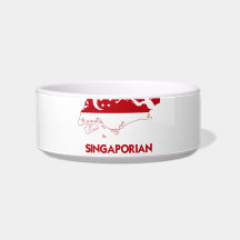 SINGAPORIAN MAP CAT WATER BOWLS