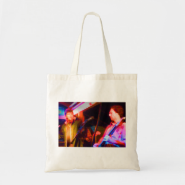 singer and guitar player saturated image tote bags