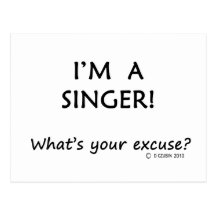 Singer Excuse Postcard
