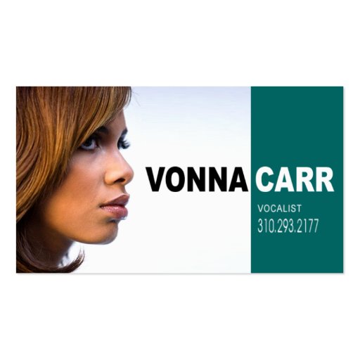 Singer Headshot for Vocalist Musician Business Card Templates (front side)