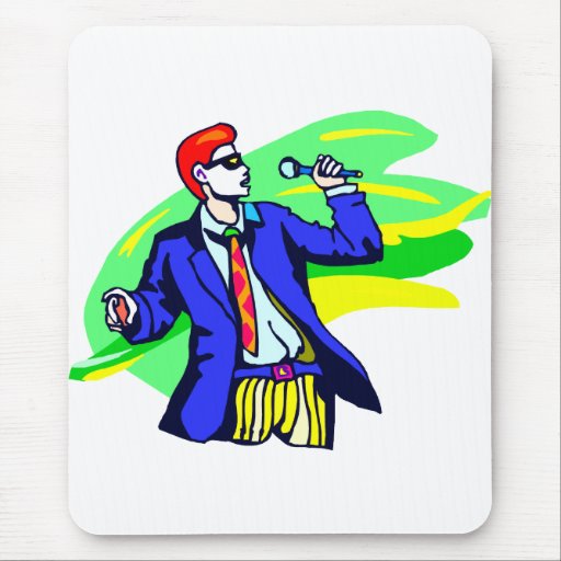 Singer in Suit and Sunglasses Mousepads