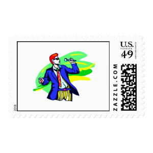 Singer in Suit and Sunglasses Postage Stamps