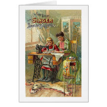 Singer Sewing Machine Ad "The First Lesson" Cards