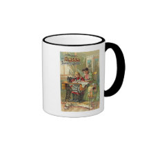 Singer Sewing Machine Ad "The First Lesson" Coffee Mugs