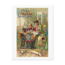 Singer Sewing Machine Ad "The First Lesson" postcards by scenesfromthepast Singer Sewing Machine Ad "The First Lesson" postcards