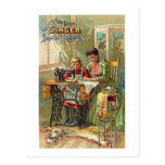 Singer Sewing Machine Ad "The First Lesson" Postcard