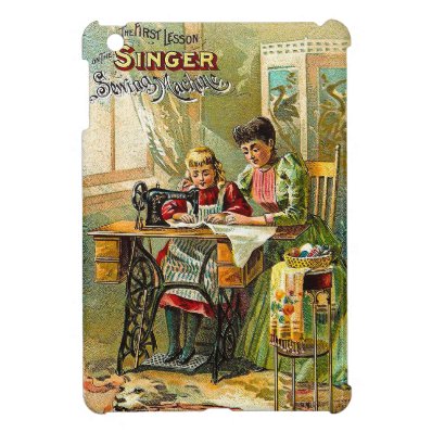 Singer Sewing Machine "The First Lesson" Vintage iPad Mini Cover