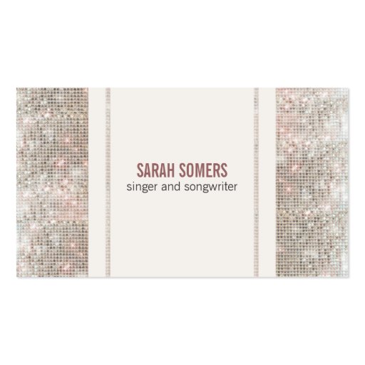 Singer Songwriter Sequins Look Business Cards (front side)