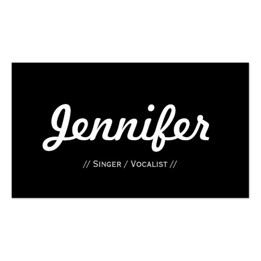 Singer / Vocalist - Minimal Simple Concise Business Cards (front side)