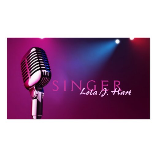 Singer, Vocalist, Solo, Performance Entertainment Business Cards (front side)