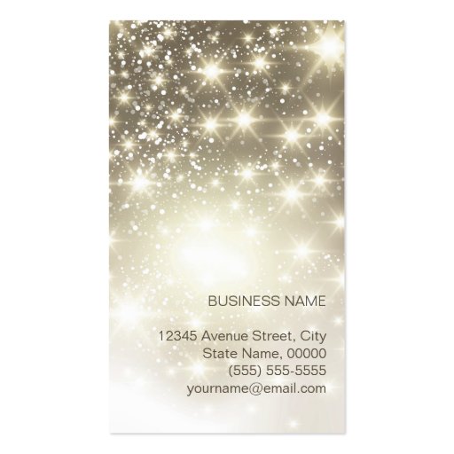 Singer / Vocalist - Sparkling Bokeh Glitter Business Card Template (back side)