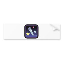 singer's microphone and stars design bumper stickers