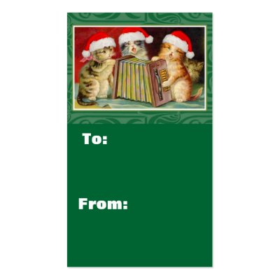 Singin Cats Christmas Gift Tags business card templates