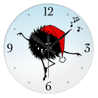 Singing And Dancing Evil Bug Christmas Round Wall Clock