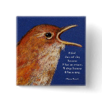 SINGING BIRD buttons by joyart SINGING BIRD buttons
