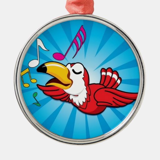 singing bird round metal christmas ornament zazzle singing bird round metal christmas ornament zazzle