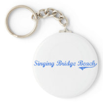 Singing Bridge Beach Michigan Classic Design Keychains