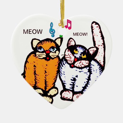 singing cats meow meow christmas tree ornament zazzle singing cats meow meow christmas tree ornament zazzle
