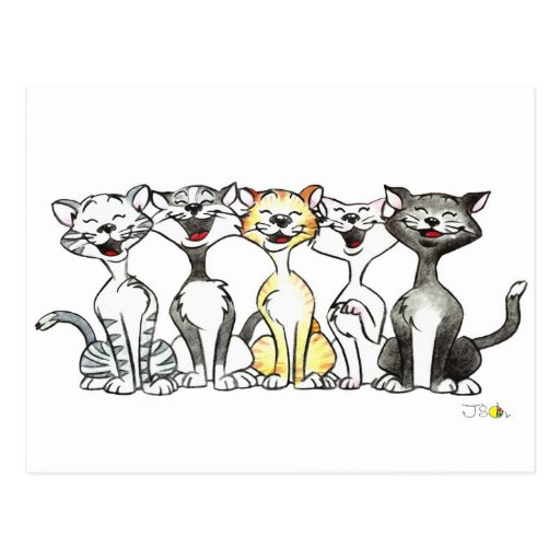 Singing cats postcard
