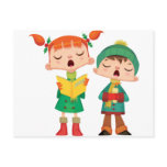 Singing Christmas Carols postcards