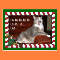 Singing Christmas Cat-O-Gram Mini Print postcards