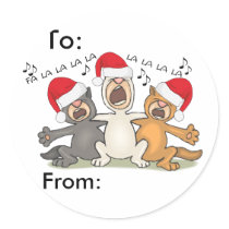 Singing Christmas Cats stickers by malibuitalian Singing Christmas Cats stickers