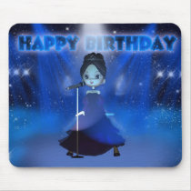 Singing Deva Birthday Mousepad With Cute Singer by moonlake Singing Deva Birthday Mousepad With Cute Singer