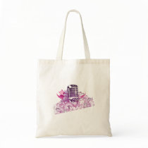 singing diva vintage microphone vector bag