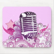 singing diva vintage microphone vector mouse pad