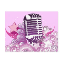 singing diva vintage microphone vector postcards by doonidesigns singing diva vintage microphone vector postcards