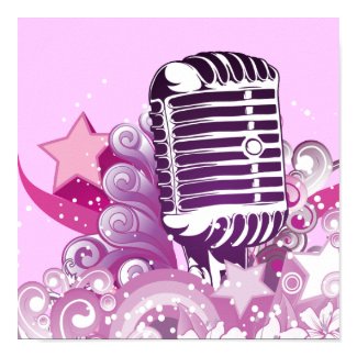 singing diva vintage microphone vector print