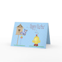 Singing Easter Chick & Bird Greeting Cards