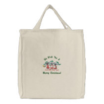 Singing Elves Embroidered Bags
