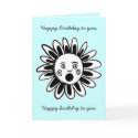 Singing Flower - Happy Birthday Song - Pale Blue cards by artberry Singing Flower - Happy Birthday Song - Pale Blue cards