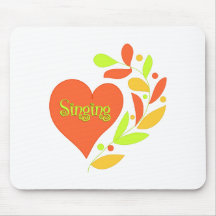 Singing Heart Mouse Pads