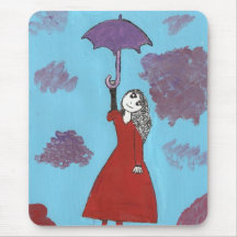 Singing in the Clouds, Gothic Umbrella Girl Mouse Pads