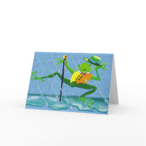 singing in the rain frog cards by Annaart singing in the rain frog cards