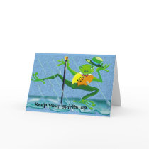 singing in the rain frog- Keep your spirits up cards