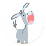 round_sticker - Little donkey enjoying a (loud) singing session :) Fully customizable and available on other products.: Sizes  Available colors: 0