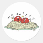 singing meatballs on spaghetti stickers
