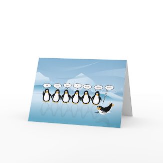 Singing Penguin Christmas & New Year Card card
