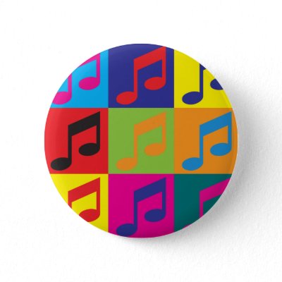 Singing Pop Art Pinback Button