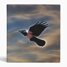Singing raven in flight vinyl binder