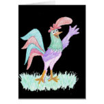 Singing Rooster on Black by Wendy C. Allen cards