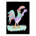 Singing Rooster on Black by Wendy C. Allen cards