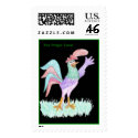 Singing Rooster on Black, The Pidgie Fund postage