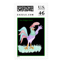 Singing Rooster on Black, The Pidgie Fund postage