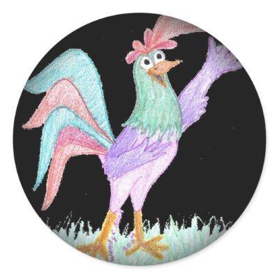 Singing Rooster Stickers by pidgiefund