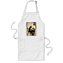Singing Sewing Lady Vintage Fairy Poem Aprons